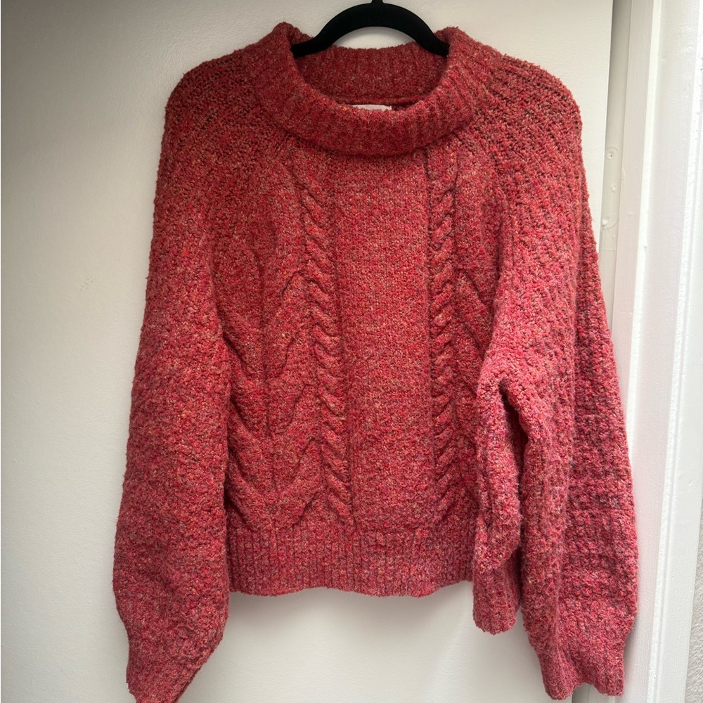 Cozy Red Cable Knit Sweater